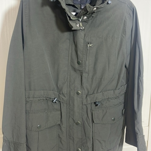 J.Crew Womens Olive Green Full Zip Snap Drawstring Hooded Cargo Utility Jacket S - Picture 3 of 12